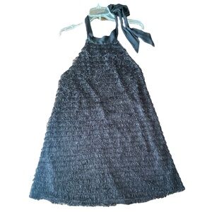 Women’s MOD Sleeveless Black Halter Dress in Size Medium.